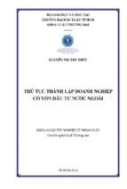 Thủ tục thành lập doanh nghiệp có vốn đầu tư nước ngoài