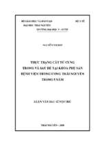 Thực trạng cắt tử cung trong và sau đẻ tại khoa phụ sản bệnh viện trung ương thái nguyên trong 5 năm