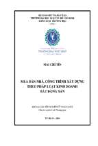 Mua bán nhà, công trình xây dựng theo pháp luật kinh doanh bất động sản