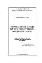 Chấp nhận đề nghị giao kết hợp đồng theo quy định của bộ luật dân sự năm 2005