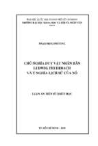 Chủ nghĩa duy vật nhân bản ludwig feuerbach và ý nghĩa lịch sử của nó    