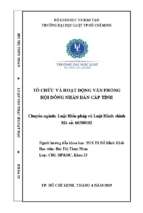 Tổ chức và hoạt động văn phòng hội đồng nhân dân cấp tỉnh