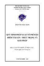 Quy định pháp luật về phí bảo hiểm tài sản. thực trạng và giải pháp