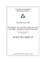 Mô phỏng lan truyền nhiệt độ vùng ven biển   mô hình toán và tin học