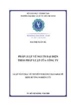 Pháp luật về người đại diện theo pháp luật của công ty