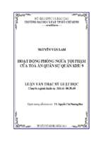 Hoạt động phòng ngừa tội phạm của tòa án quân sự quân khu 9