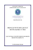 Pháp luật về tổ chức, quản lý trường đại học tư thục