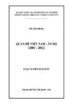 Quan hệ việt nam   ấn độ (2001 2012)    