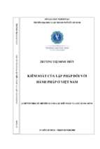 Kiểm soát của lập pháp đối với hành pháp ở viêt nam