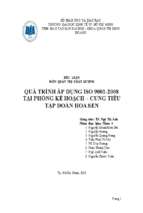 Tiểu luận quản trị chất lượng quá trình áp dụng iso 9001 2008 tại phòng kế hoạch – cung tiêu tập đoàn hoa sen