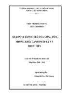 Quyền tự do cư trú của công dân. những khía cạnh pháp lý và thực tiễn