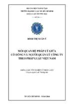 Mối quan hệ pháp lý giữa cổ đông và người quản lý công ty theo pháp luật việt nam