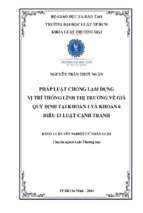 Pháp luật chống lạm dụng vị trí thống lĩnh thị trường về giá quy định tại khoản 1 và khoản 6 điều 13 luật cạnh tranh