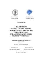 Regulations against abusive princing   a comparison of eu, us, and vietnamese laws and an application of its results to vietnam