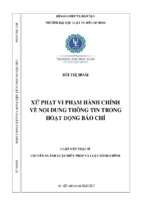 Xử phạt vi phạm hành chính về nội dung thông tin trong hoạt động báo chí