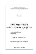 Hình phạt tử hình trong luật hình sự việt nam