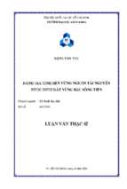 đánh giá tính bền vững nguồn tài nguyên nước dưới đất vùng bắc sông tiền 