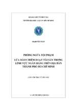 Phòng ngừa tội phạm lừa đảo chiếm đoạt tài sản trong lĩnh vực ngân hàng trên địa bàn thành phố hồ chí minh