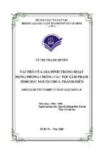 Vai trò của gia đình trong hoạt động phòng chống các tội xâm phạm tình dục người chưa thành niên