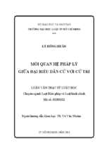 Mối quan hệ pháp lý giữa đại biểu dân cử với cử tri