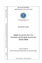 Nhiệm vụ, quyền hạn của người ra quyết định thanh tra hành chính