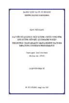 Các yếu tố quản lý chất lượng chuỗi cung ứng ảnh hưởng đến kết quả doanh nghiệp
