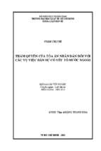 Thẩm quyền của tòa án nhân dân đối với các vụ việc dân sự có yếu tố nước ngoài