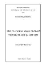 Hình phạt chính không giam giữ trong luật hình sự việt nam