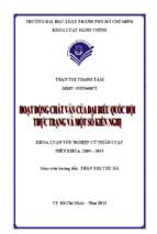 Hoạt động chất vấn của đại biểu quốc hội   thực trạng và một số kiến nghị