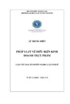 Pháp luật về điều kiện kinh doanh thực phẩm