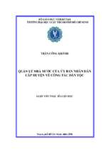 Quản lý nhà nước của ủy ban nhân dân cấp huyện về công tác dân tộc