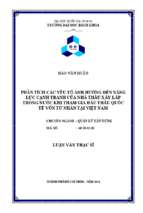 Phân tích các yếu tố ảnh hưởng đến năng lực cạnh tranh của nhà thầu xây lắp trong nước khi tham gia đấu thầu quốc tế vốn tư nhân tại việt nam