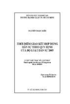 Thời điểm giao kết hợp đồng dân sự theo quy định của bộ luật dân sự 2005