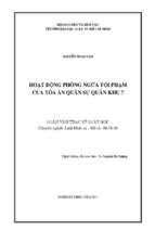 Hoạt động phòng ngừa tội phạm của tòa án quân sự quân khu 7