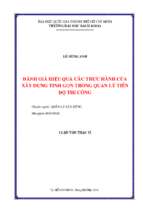 đánh giá hiệu quả các thực hành của xây dựng tinh gọn trong quản lý tiến độ thi công 