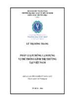 Pháp luật chống lạm dụng vị trí thống lĩnh thị trường tại việt nam