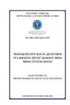 Thẩm quyền hủy bản án, quyết định của hội đồng xét xử giám đốc thẩm trong tố tụng dân sự