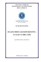 Im lặng trong giao kết hợp đồng   lý luận và thực tiễn