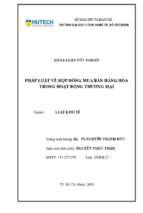 Pháp luật về hợp đồng mua bán hàng hóa trong hoạt động thương mại