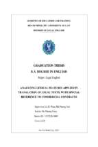 Analyzing lexical features applied in translation of legal texts, with special reference to commercial contracts