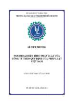 Người đại diện theo pháp luật của công ty theo quy định của pháp luật việt nam