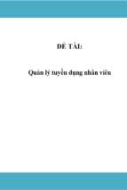 Phân tích thiết kế hệ thống   quản lý tuyển dụng nhân viên