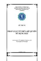 Pháp luật về thừa kế quyền sử dụng đất