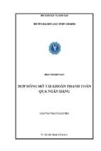 Hợp đồng mở tài khoản thanh toán qua ngân hàng