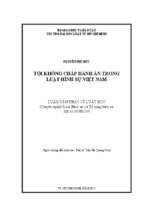 Tội không chấp hành án trong luật hình sự việt nam