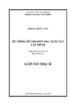 Hệ thống hỗ trợ môn học ngôn ngữ lập trình