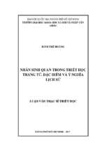 Nhân sinh quan trong triết học trang tử. đặc điểm và ý nghĩa lịch sử    