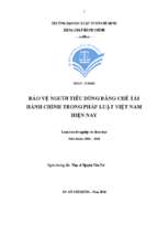 Bảo vệ người tiêu dùng bằng chế tài hành chính trong pháp luật việt nam hiện nay