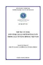 Thủ tục tố tụng đối với bị cáo là người dưới 18 tuổi trong luật tố tụng hình sự việt nam