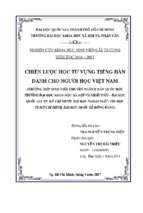 Chiến lược học từ vựng tiếng hàn dành cho người học việt nam (trường hợp sinh viên chuyên ngành hàn quốc học trường đại học khoa học xã hội và nhân văn   đại học quốc gia thành phố hồ chí minh, đại học 